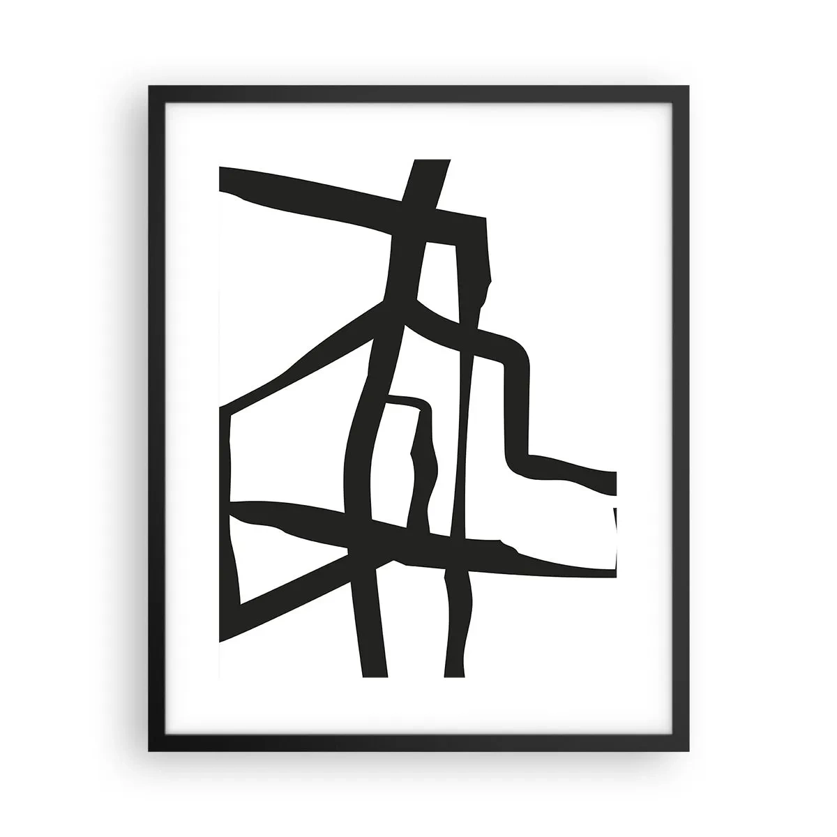 Affiche dans un cadre noir - Poster - Conception noir et blanc - 40x50 cm