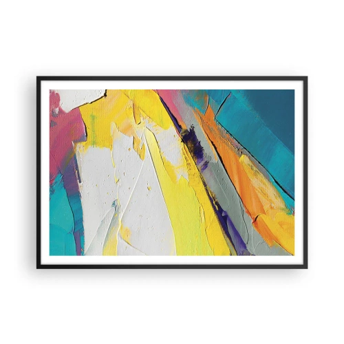 Affiche dans un cadre noir - Poster - Une composition abstraite aux couleurs intenses - 100x70cm - Anatomie du monde - Décoration murale moderne pour le salon et la chambre ARTTOR