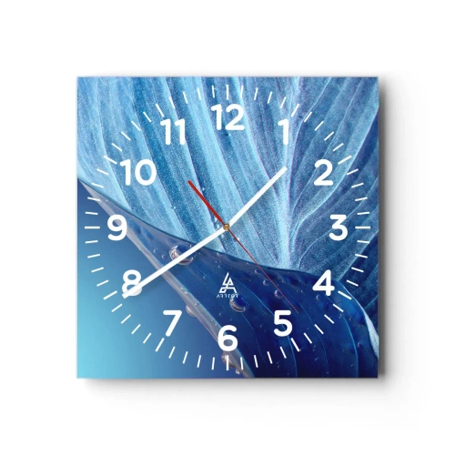 Horloge murale - Pendule murale - Gouttes cachées du bleu - 40x40 cm