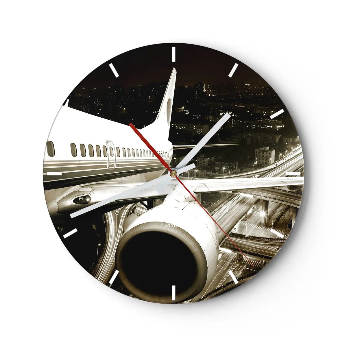 Horloge murale - Pendule murale - Vole dans la nuit - 40x40 cm