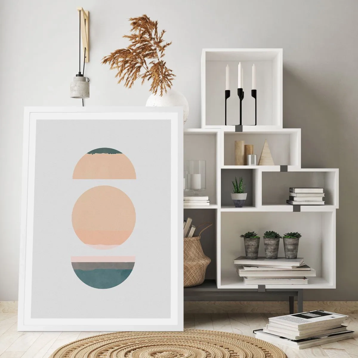 Affiche dans un cadre blanc - Poster - Cercles après cercles - 70x100 cm