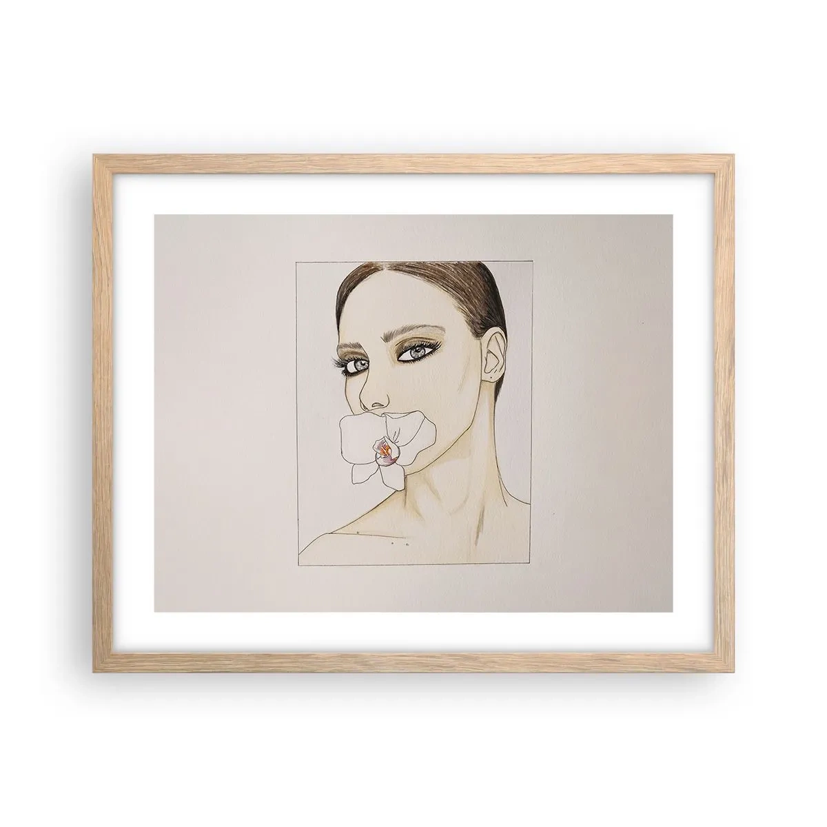 Affiche dans un chêne clair - Poster - Symbole de l'élégance et de la beauté - 50x40 cm