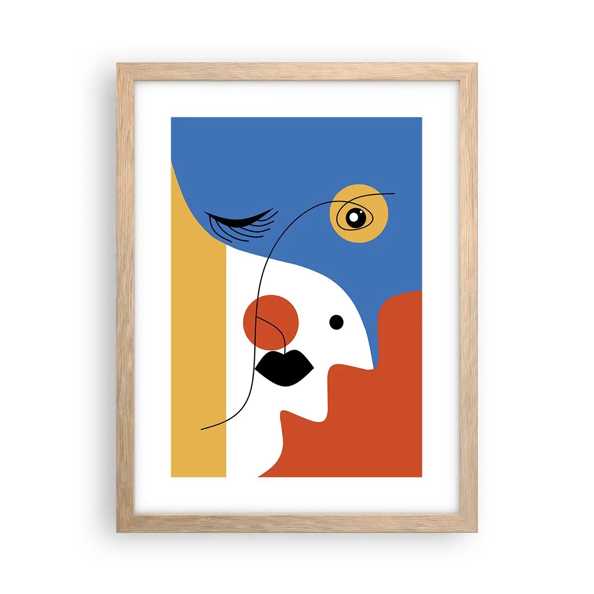 Affiche dans un chêne clair - Poster - Portrait déconstruit - 30x40 cm