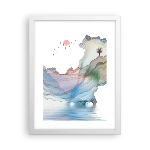 Affiche dans un cadre blanc - Poster - Vers les montagnes de cristal - 30x40 cm