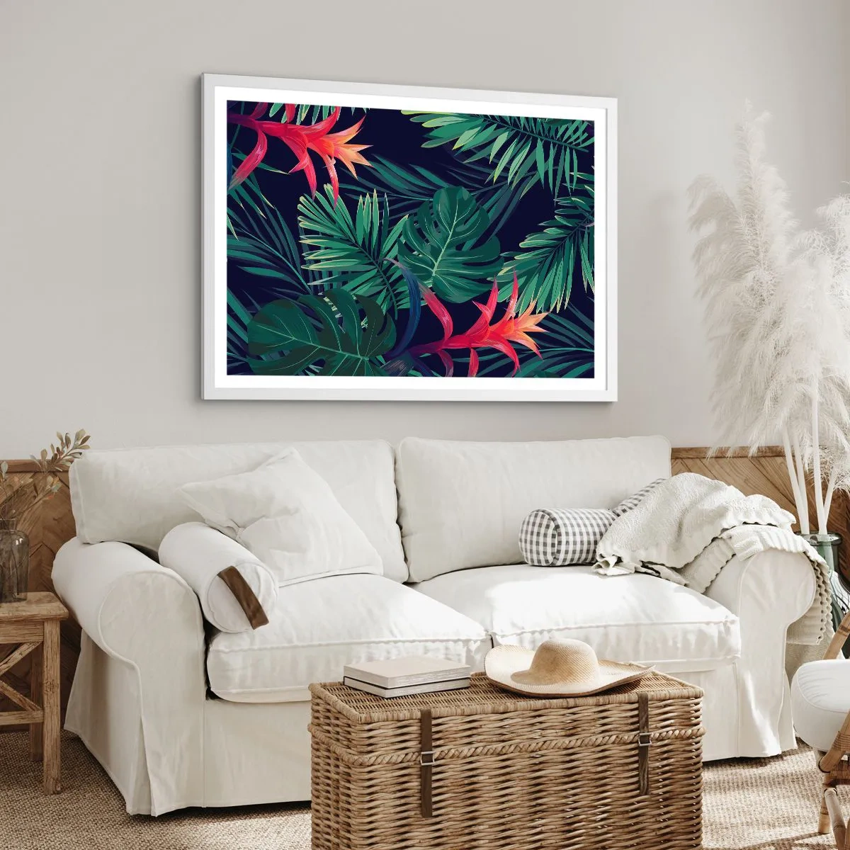 Affiche dans un cadre blanc - Poster - immergé dans la nature - 91x61 cm