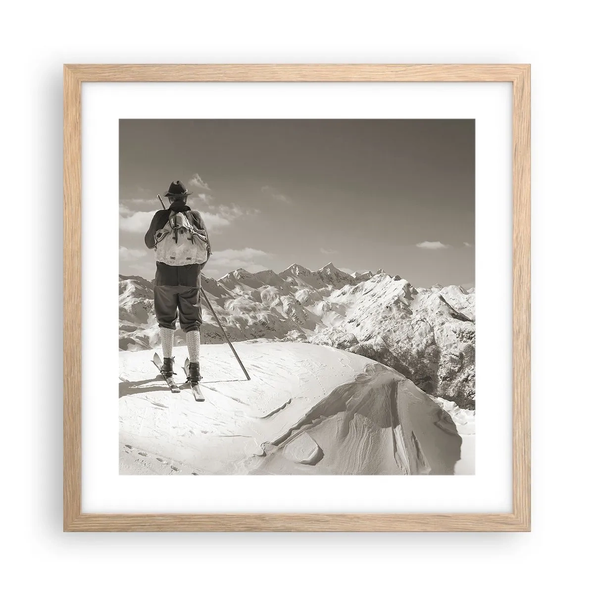 Affiche dans un chêne clair - Poster - Toutes les mêmes ces montagnes - 40x40 cm