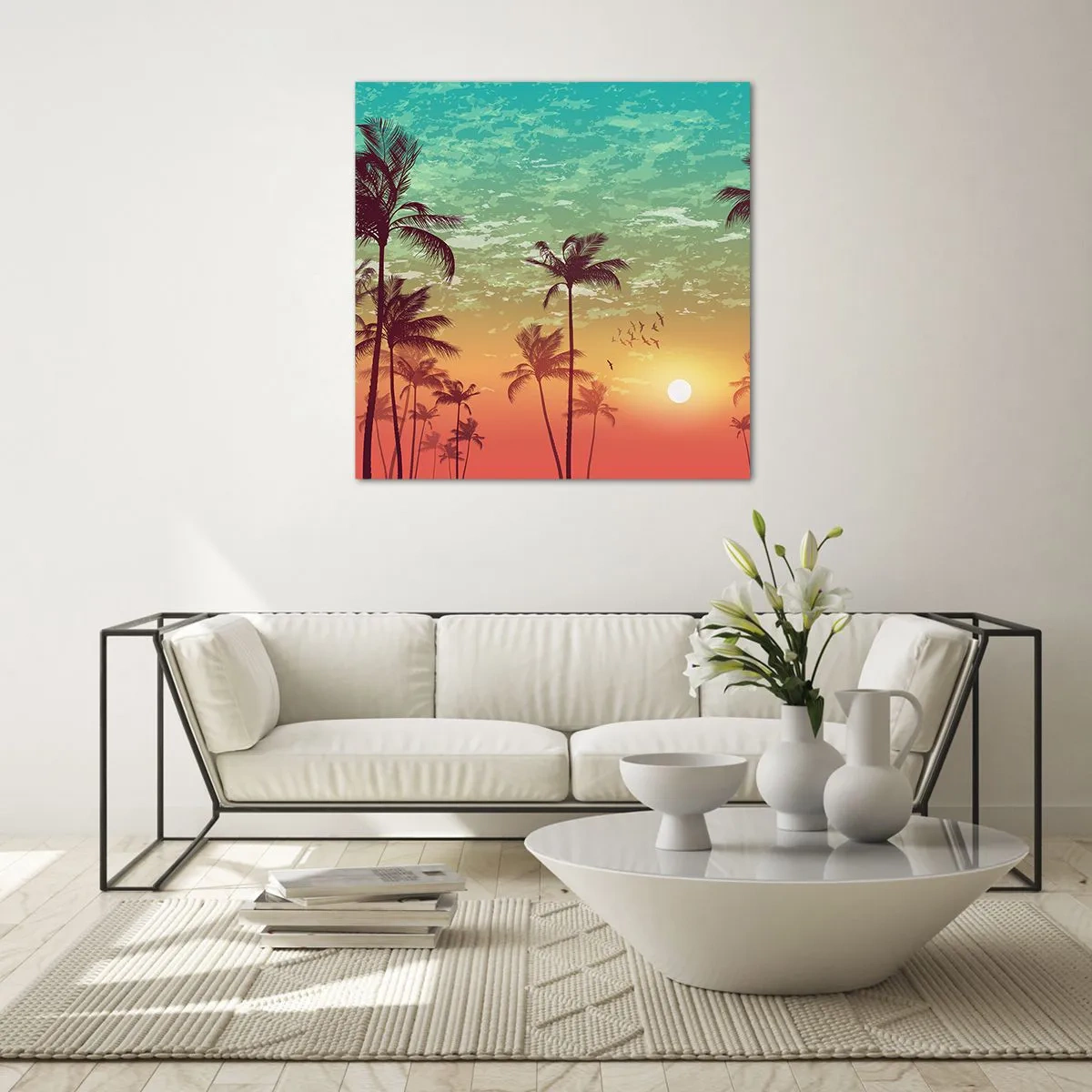 Impression sur verre - Image sur verre - Ambiance tropicale - 70x70 cm
