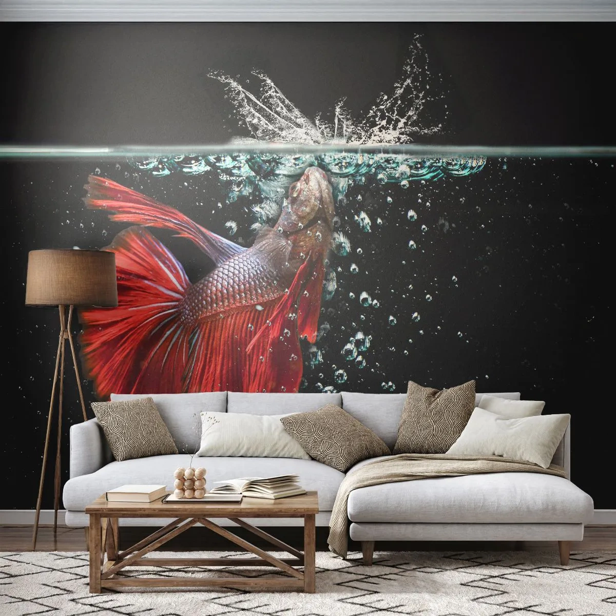 Papier Peint Autocollant Deluxe Sticker - Vous avez trois vœux - Abstraction, Aquarium, Poisson - 250x175 cm