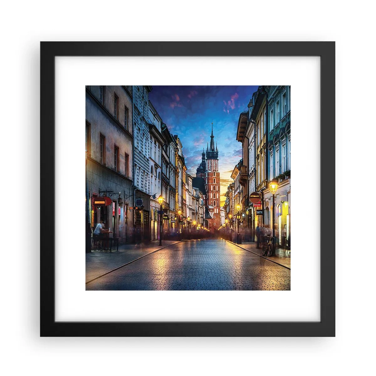 Affiche dans un cadre noir - Poster - La magie de Cracovie - 30x30 cm