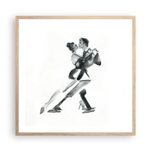 Affiche dans un chêne clair - Poster - En un battement - 60x60 cm