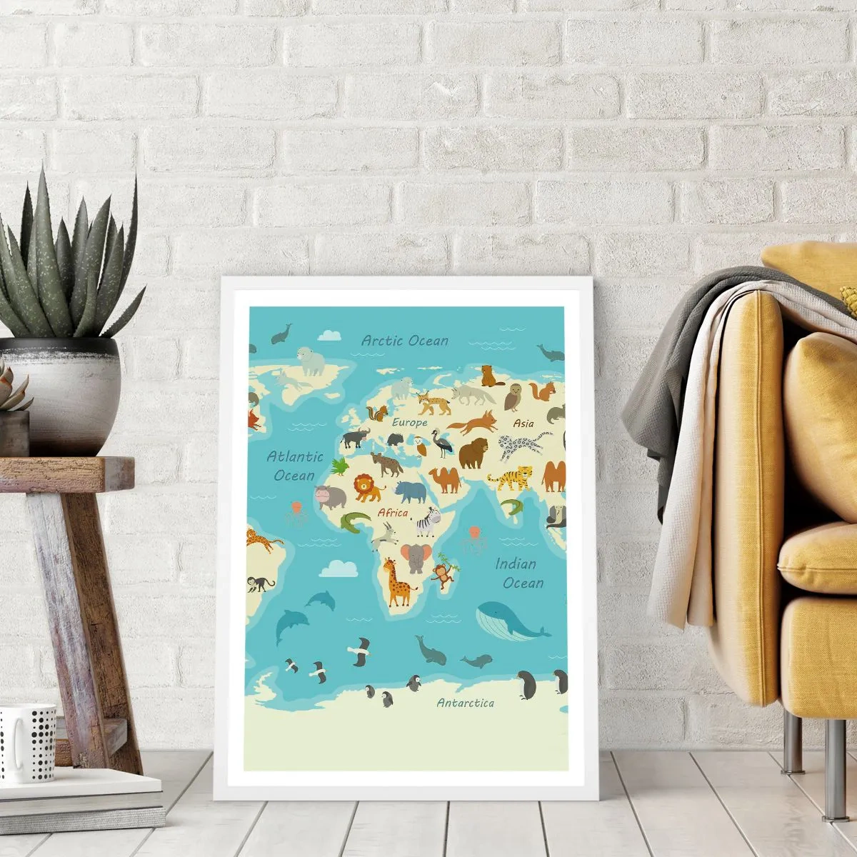 Affiche dans un cadre blanc - Poster - De bons voisins - 30x40 cm