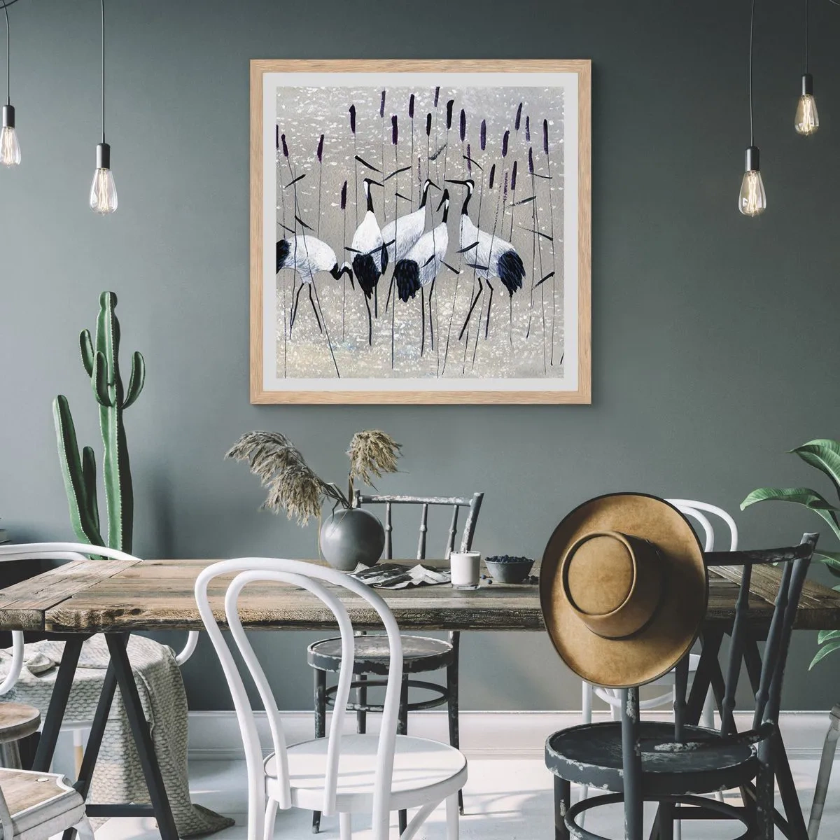 Affiche dans un chêne clair - Poster - Parmi les siens - 40x40 cm