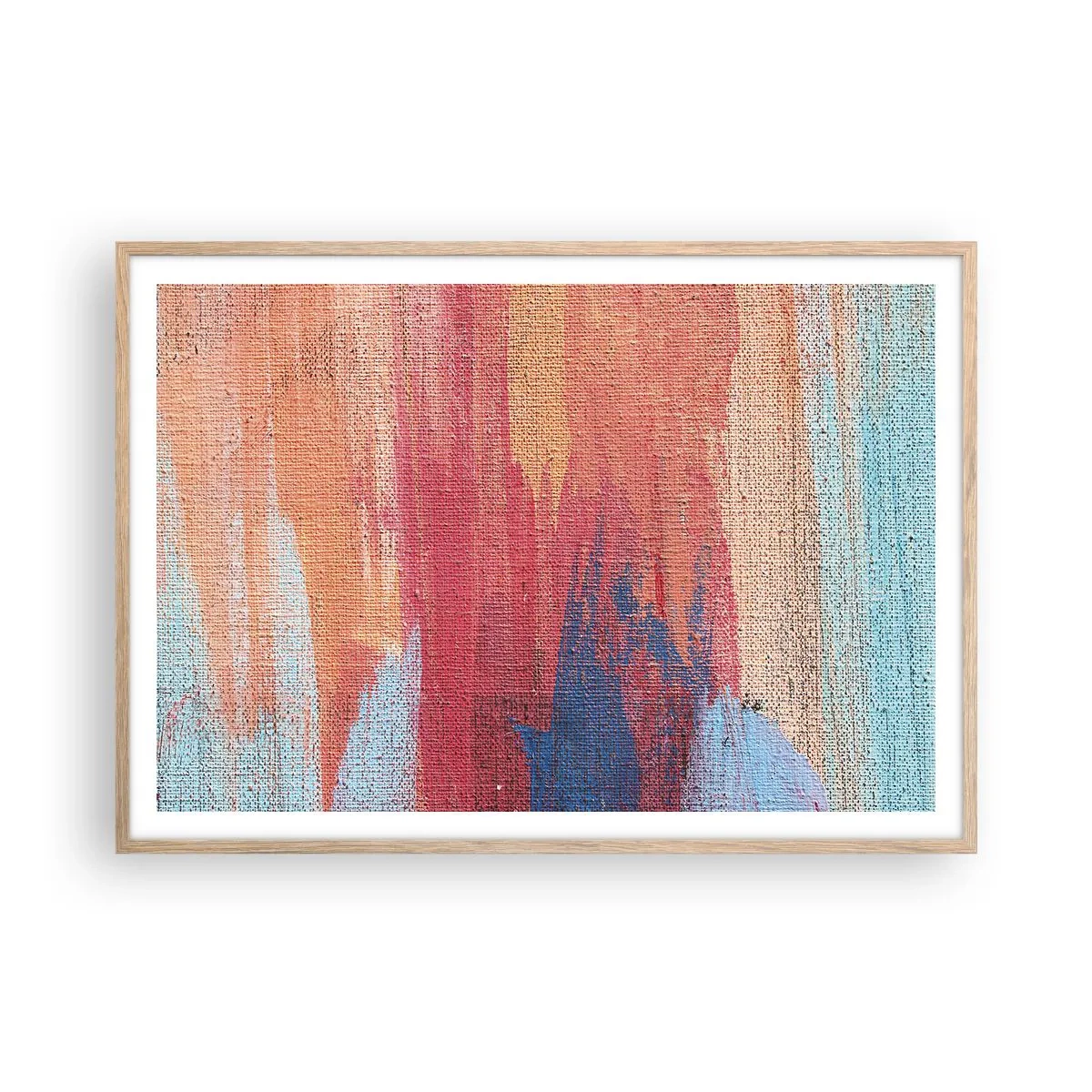 Affiche dans un chêne clair - Poster - Ecoulement de l'arc-en ciel - 100x70 cm