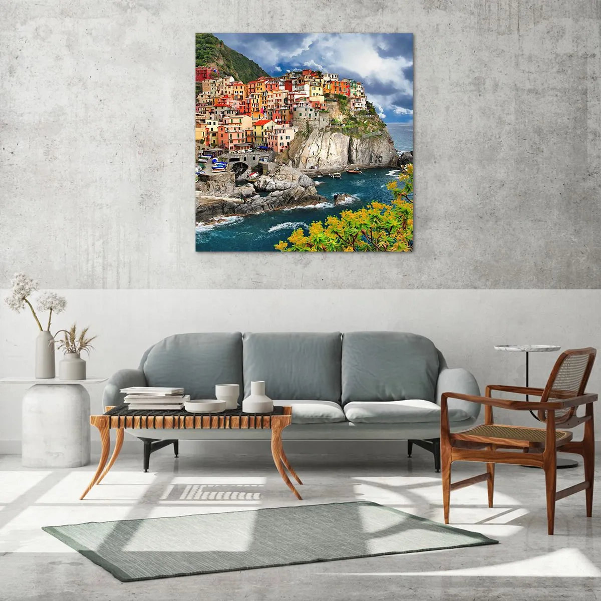 Impression sur verre - Image sur verre - Un groupe embrassant les rochers - 40x40 cm