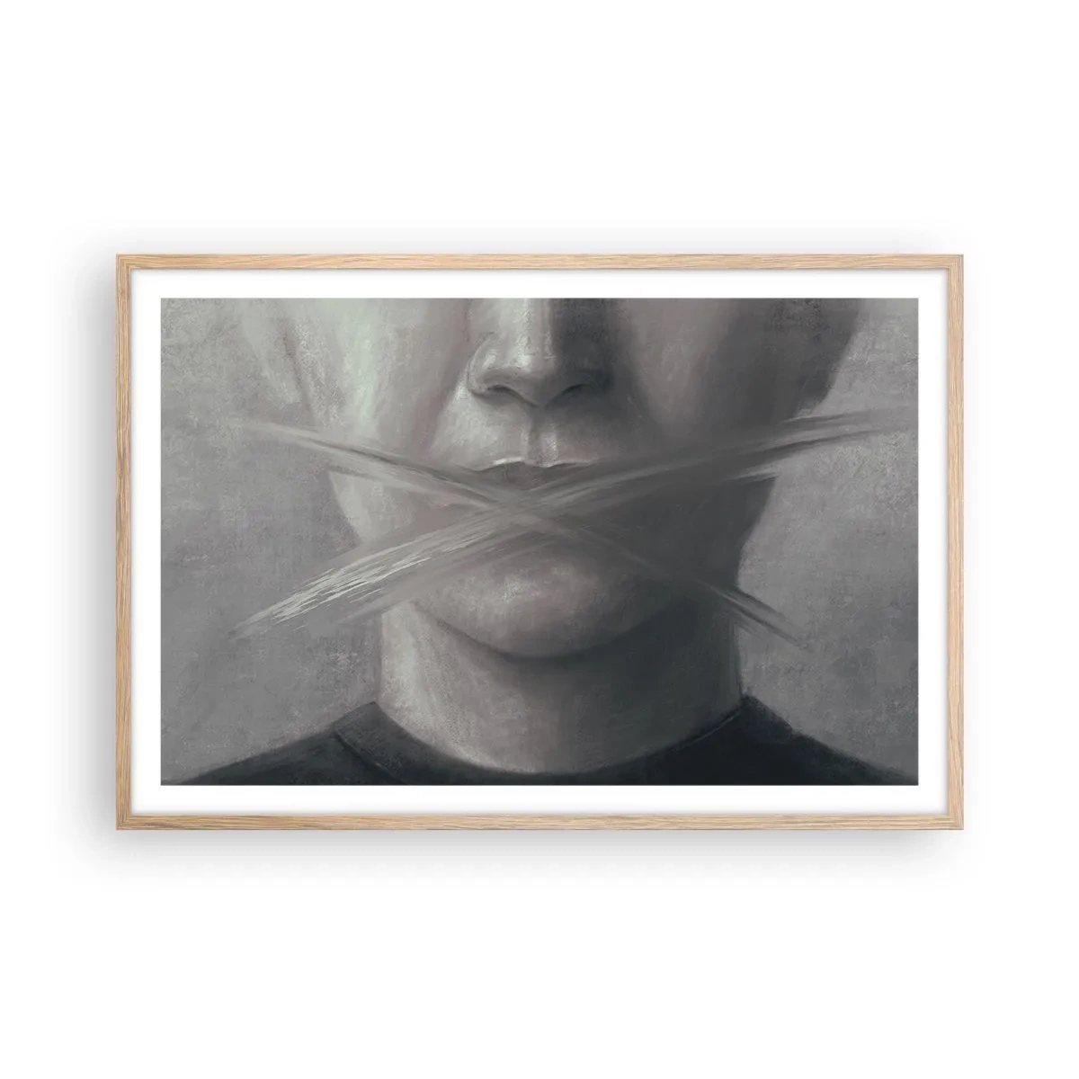 Affiche dans un chêne clair - Poster - Sans mot - 91x61 cm