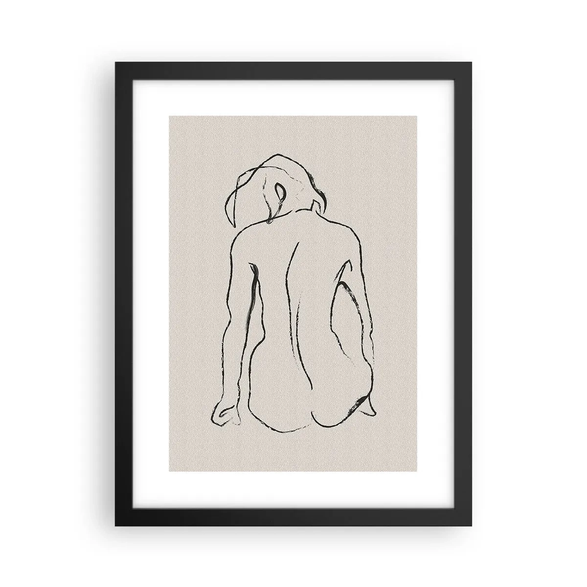Affiche dans un cadre noir - Poster - Femme nue - 30x40 cm