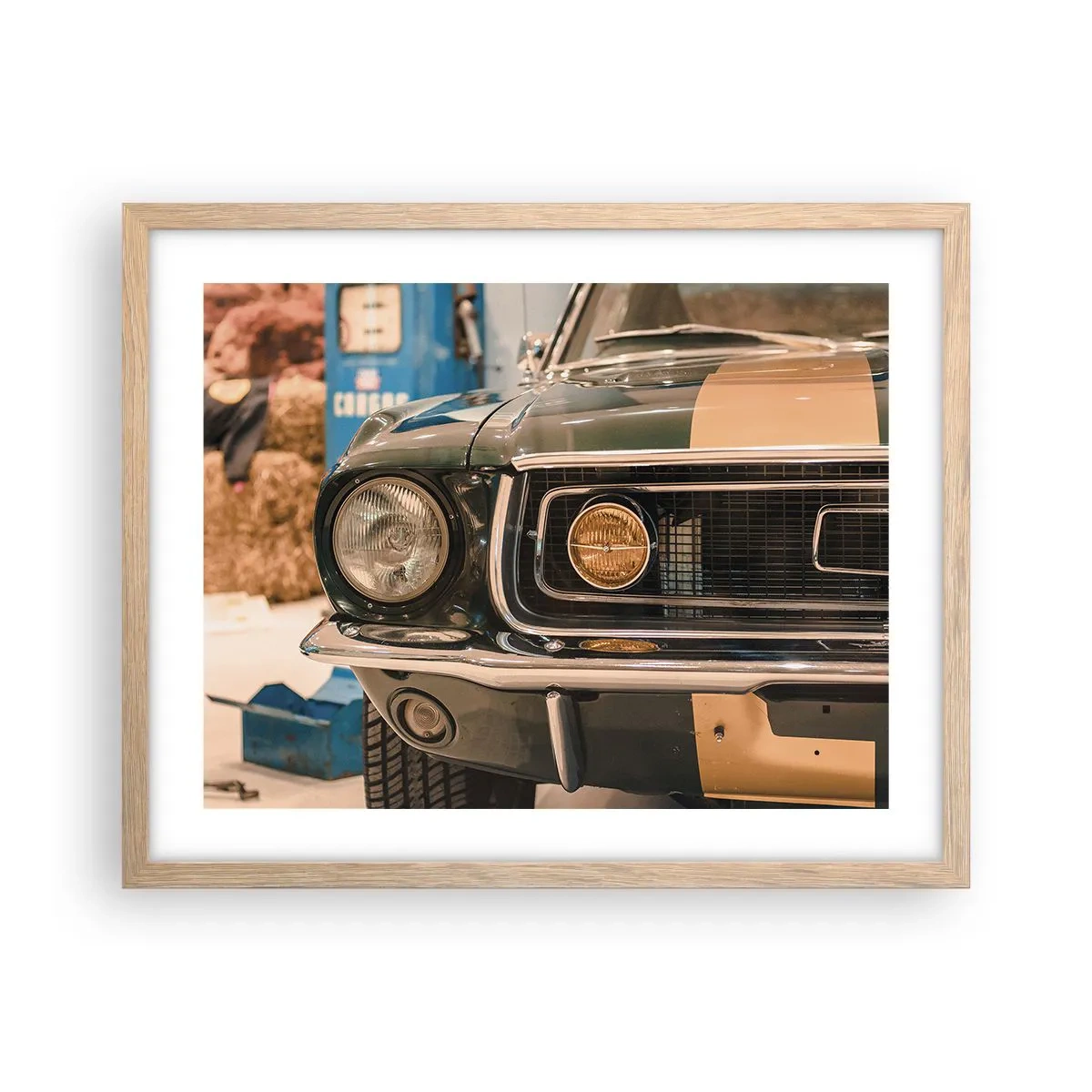 Affiche dans un chêne clair - Poster - Rencontre avec une légende - 50x40 cm