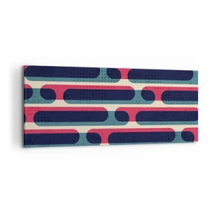 Impression sur toile - Image sur toile - Motif géométrique rétro aux couleurs pastel - 120x50cm - En profondeur et sur l'avant - Décoration murale moderne pour le salon et la chambre ARTTOR