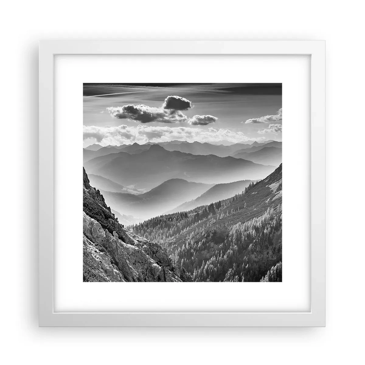 Affiche dans un cadre blanc - Poster - Jusqu'à l'horizon - 30x30 cm