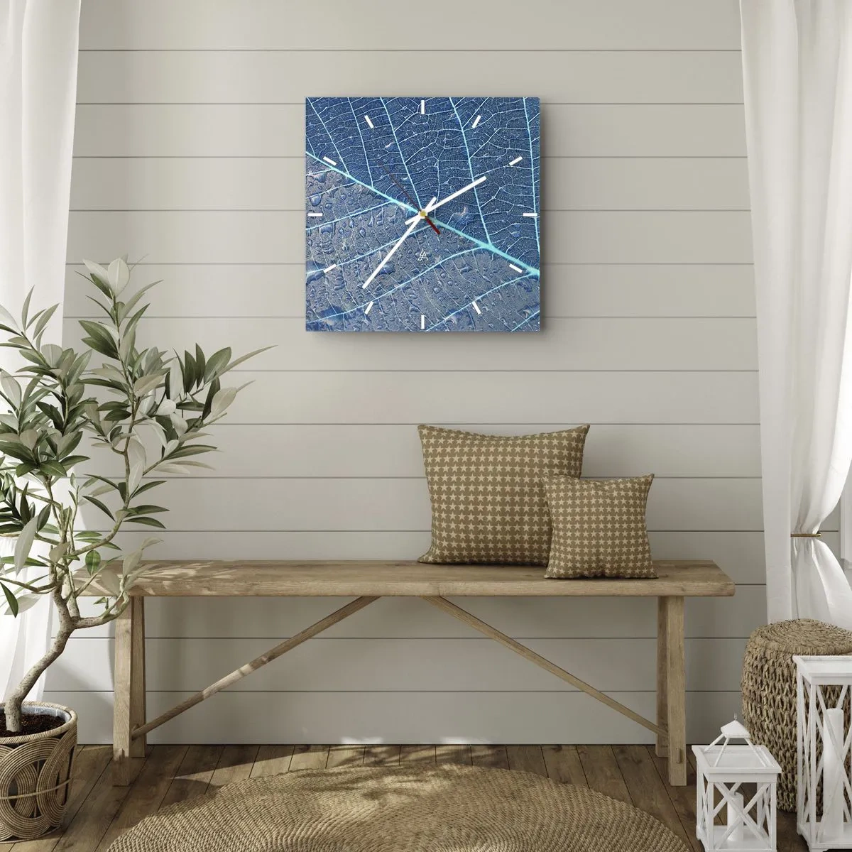 Horloge murale - Pendule murale - La vie en bleu - 30x30 cm