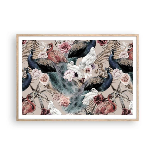 Affiche dans un chêne clair - Poster - Dans un jardin de palace - 100x70 cm