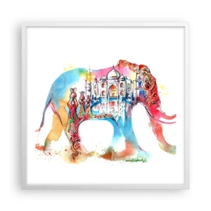 Affiche dans un cadre blanc - Poster - Inde - l'aura de l'amour - 60x60 cm