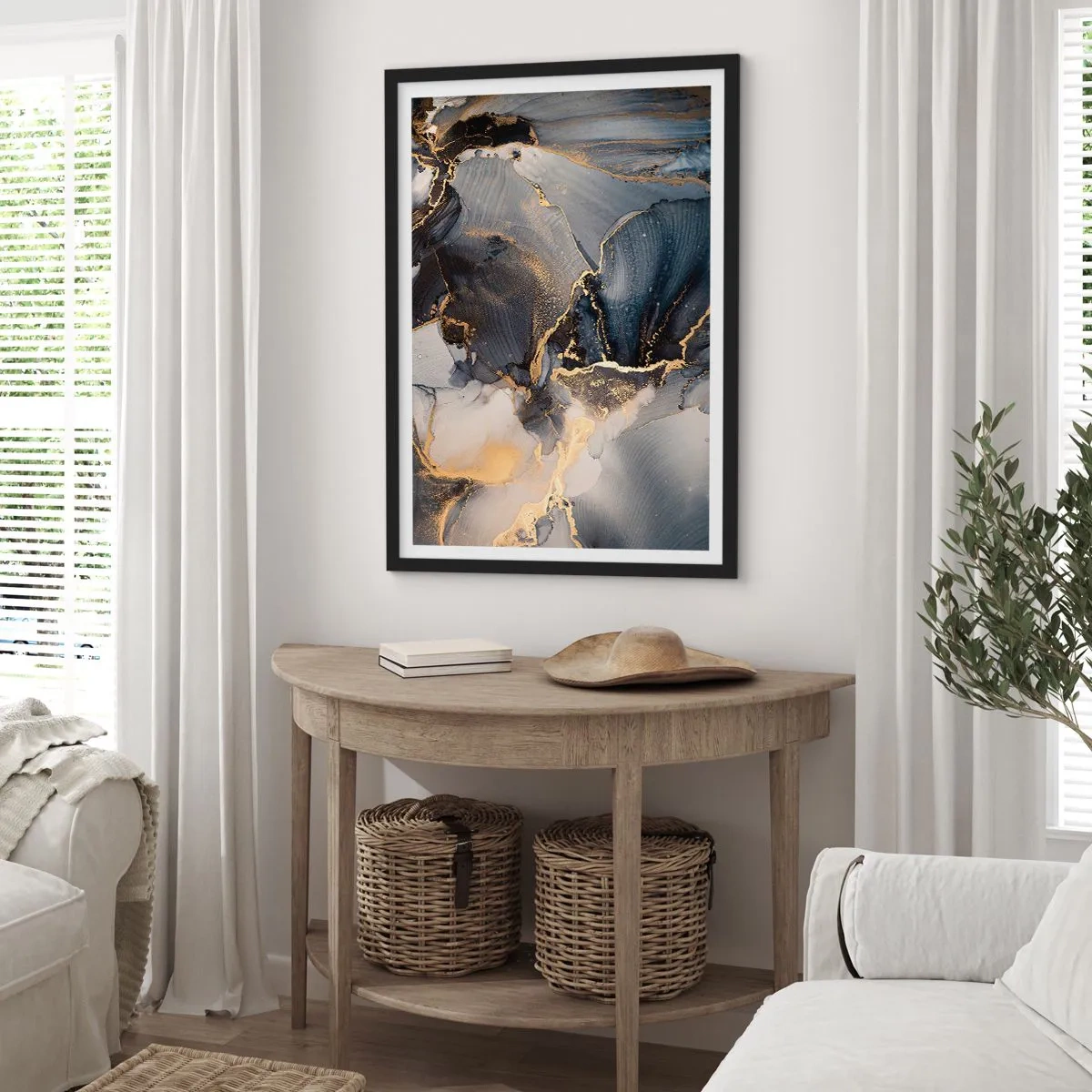 Affiche dans un cadre noir - Poster - La vie de la pierre - 70x100 cm