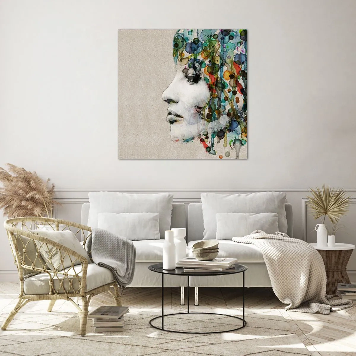 Impression sur verre - Image sur verre - Elle est sortie de la grisaille - 50x50 cm