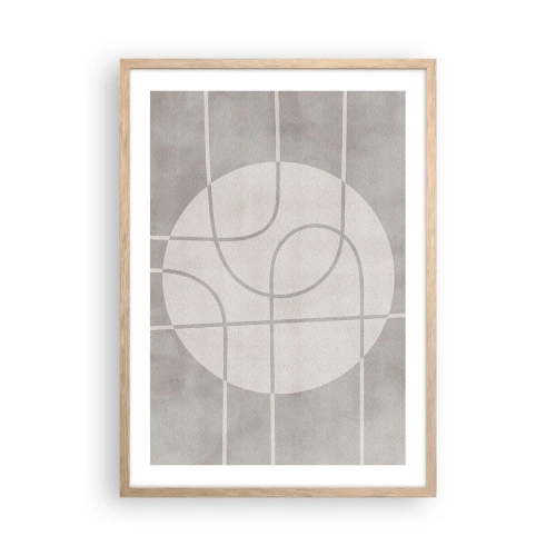 Affiche dans un chêne clair - Poster - Circulaire et tout droit - 50x70 cm