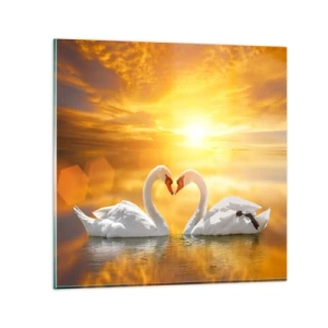 Impression sur verre - Image sur verre - Le coeur est le plus beau mot du monde… - 40x40 cm
