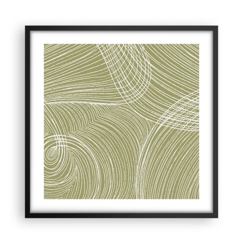 Affiche dans un cadre noir - Poster - Abstraction complexe de blanc - 50x50 cm