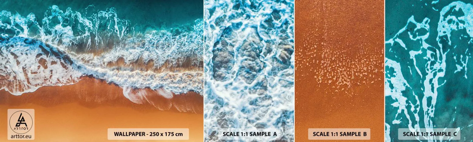 Échantillon De Papier Peint Standard Eco - Toujours ensemble - Paysage, Mer, Plage - 100x30 cm