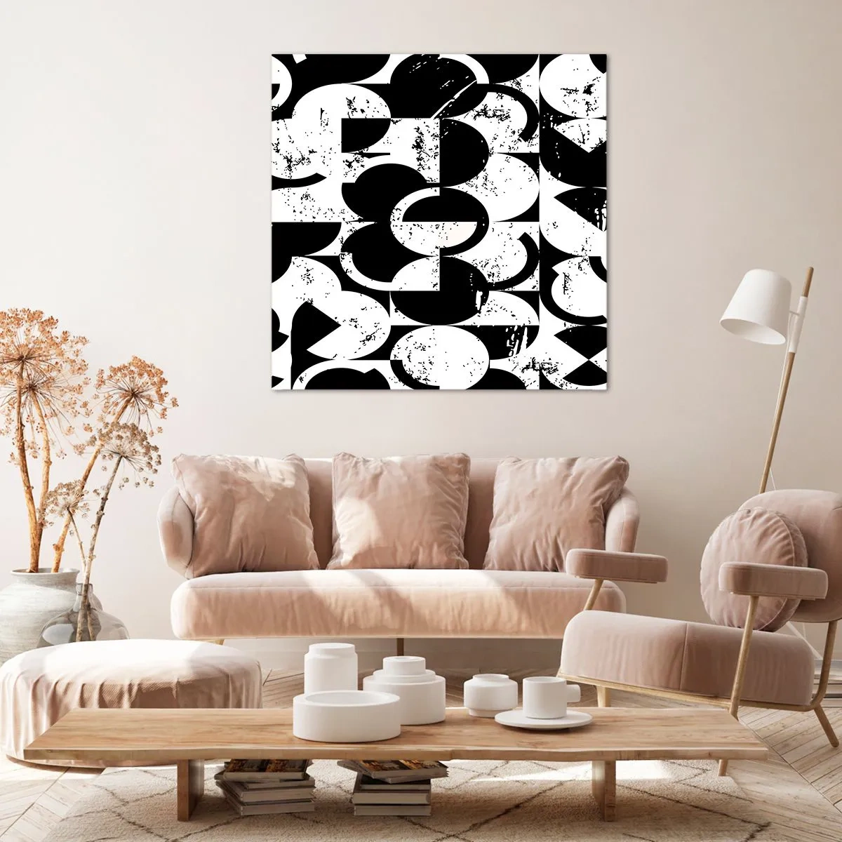 Impression sur toile - Image sur toile - Le blanc est blanc et le noir est noir - 70x70 cm