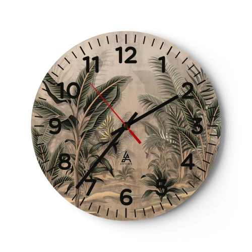 Horloge murale - Pendule murale - Une gravure de style colonial - 40x40 cm