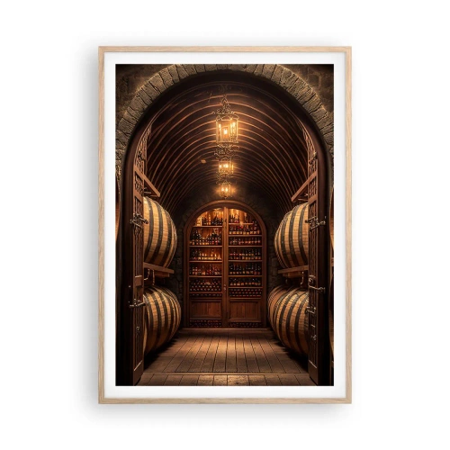 Affiche dans un chêne clair - Poster - Cave climatisée - 70x100 cm