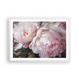 Affiche dans un cadre blanc - Poster - Arrêté en pleine floraison - 70x50 cm