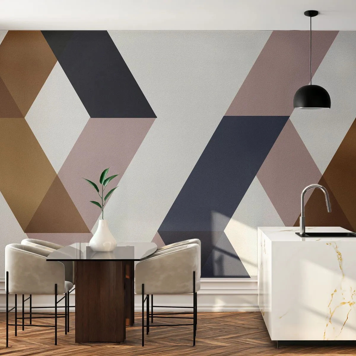 Papier Peint Autocollant Deluxe Sticker - Plats et angles - Abstraction, Morceau, Art moderne - 300x210 cm