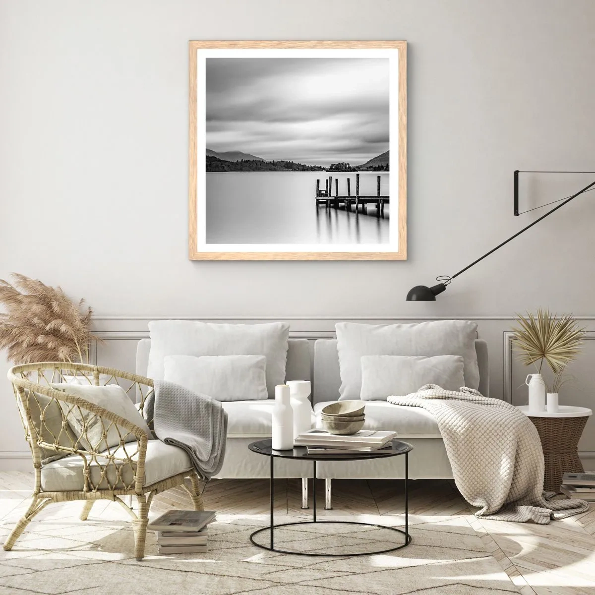 Affiche dans un chêne clair - Poster - Douceur et force - 60x60 cm