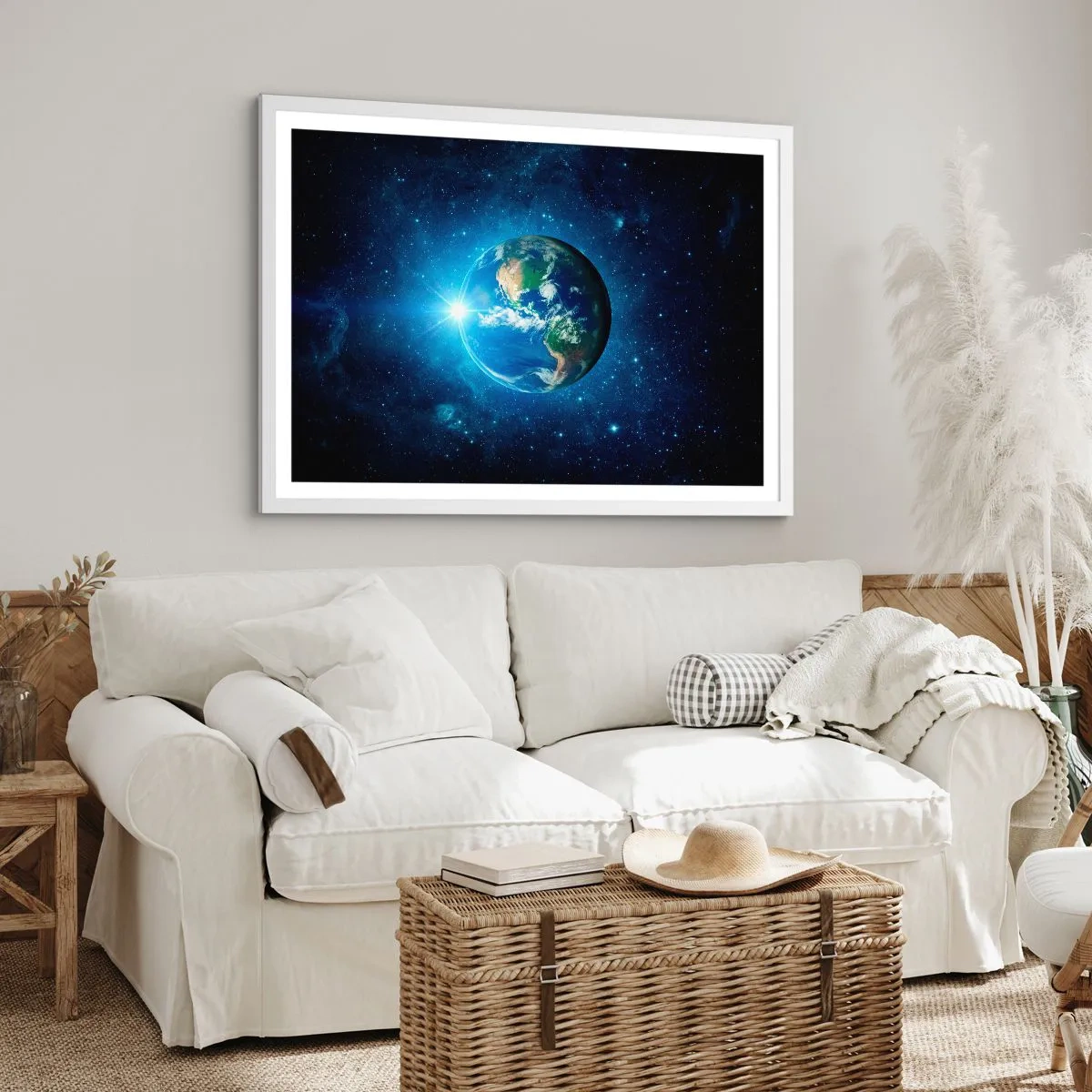 Affiche dans un cadre blanc - Poster - Nous sommes au paradis - 50x40 cm