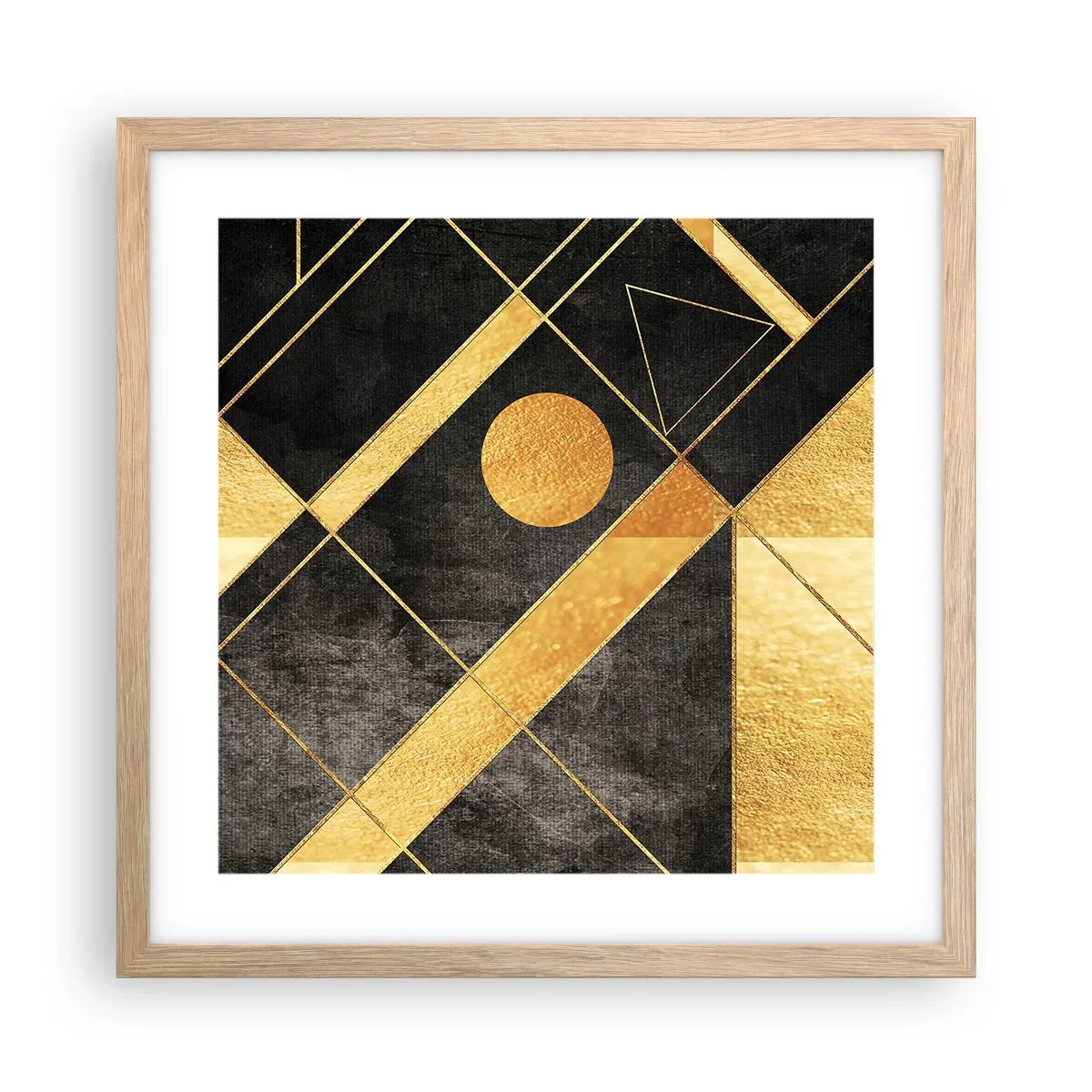 Affiche dans un chêne clair - Poster - Soleil du désert - 40x40 cm