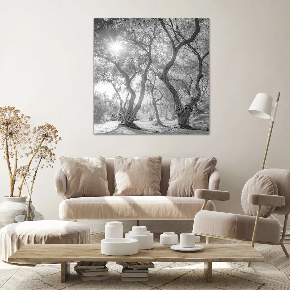 Impression sur toile - Image sur toile - Dans l'oliveraie - 30x30 cm