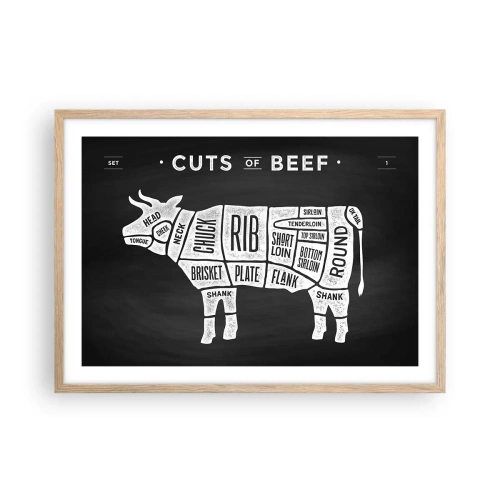 Affiche dans un chêne clair - Poster - L'art de la découpe - 70x50 cm