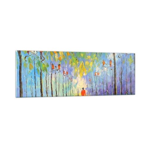 Impression sur verre - Image sur verre - Chant nocturne de la pluie - 90x30 cm