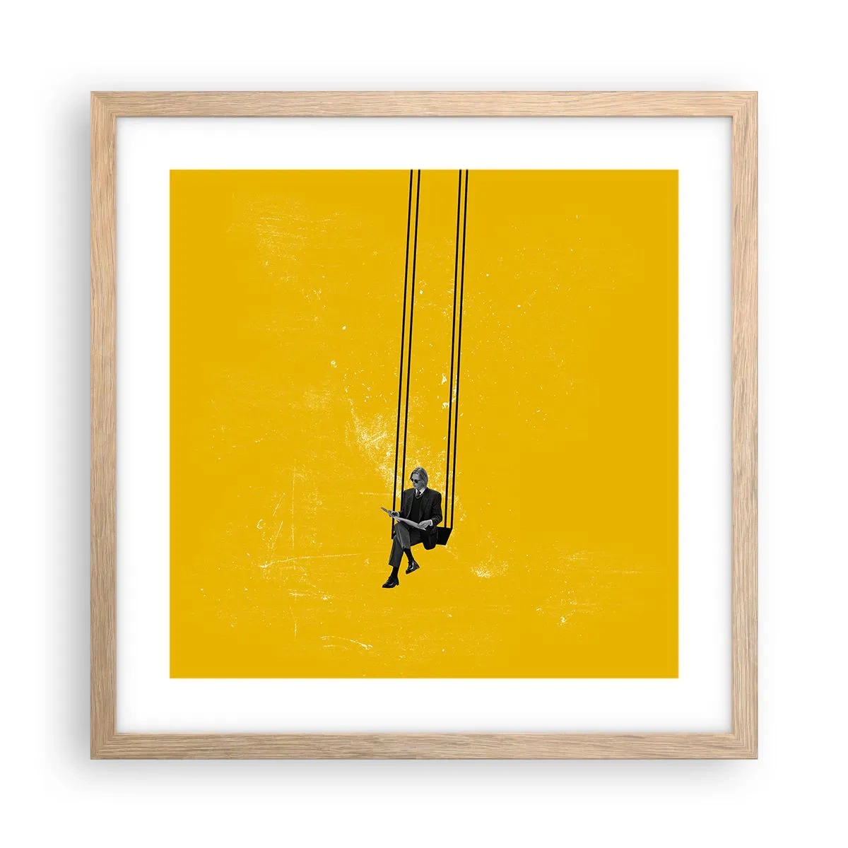 Affiche dans un chêne clair - Poster - Un jour comme tous les jours - 40x40 cm