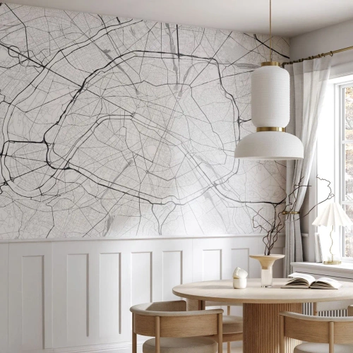 Papier Peint Photo Standard Eco - Fleur de Paris - Ville, Carte de la ville, Paris - 450x315 cm