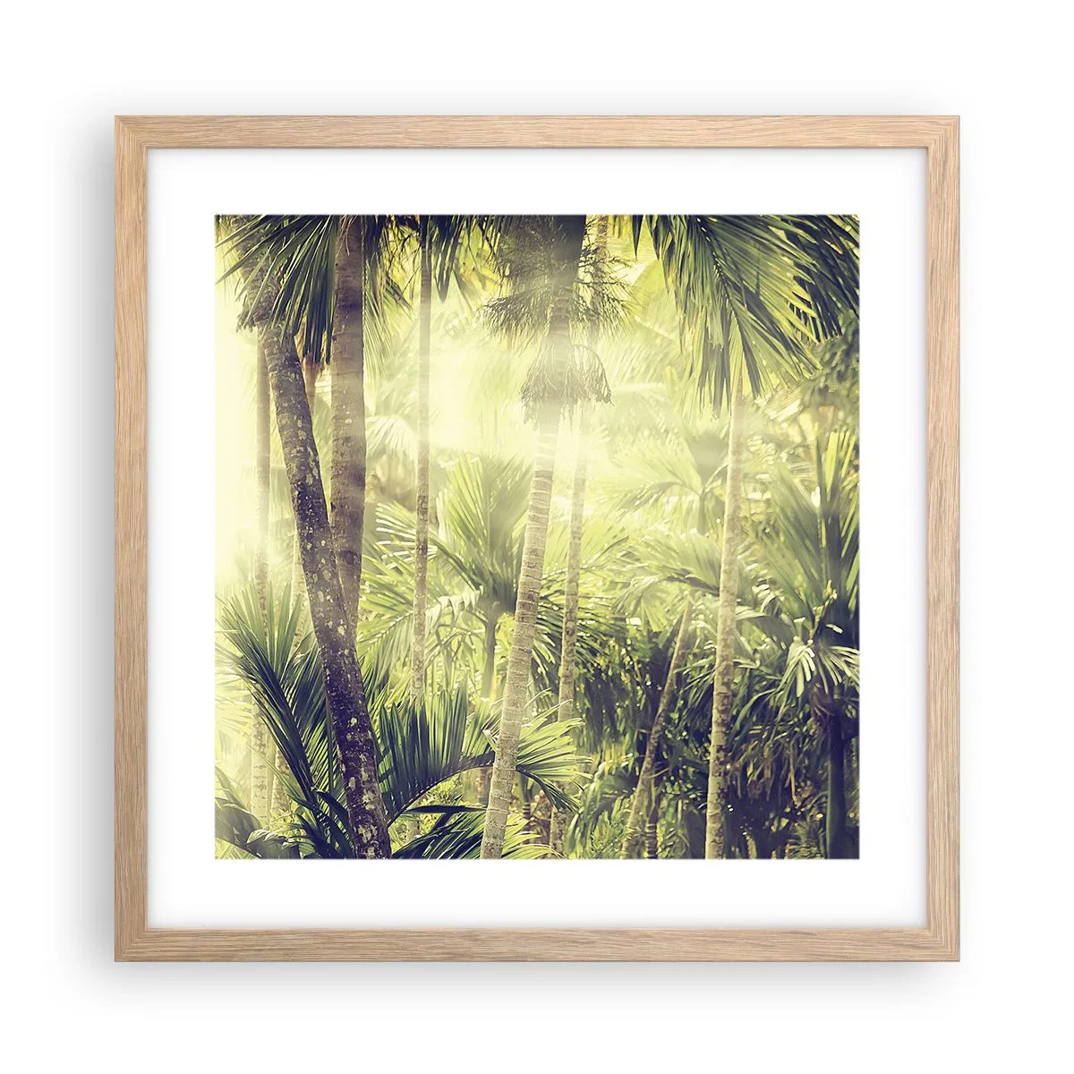 Affiche dans un chêne clair - Poster - Nature enflammée - 40x40 cm