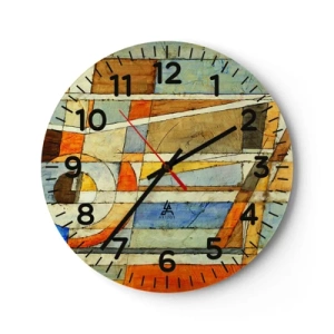 Horloge murale - Pendule murale - Cubisme sur le chantier - 40x40 cm