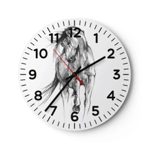 Horloge murale - Pendule murale - D'un trot gracieux - 40x40 cm