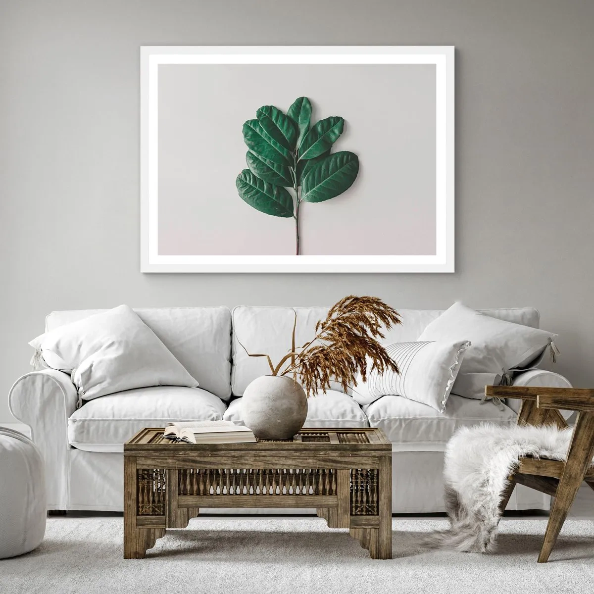 Affiche dans un cadre blanc - Poster - Dessin de la nature elle-même - 30x30 cm