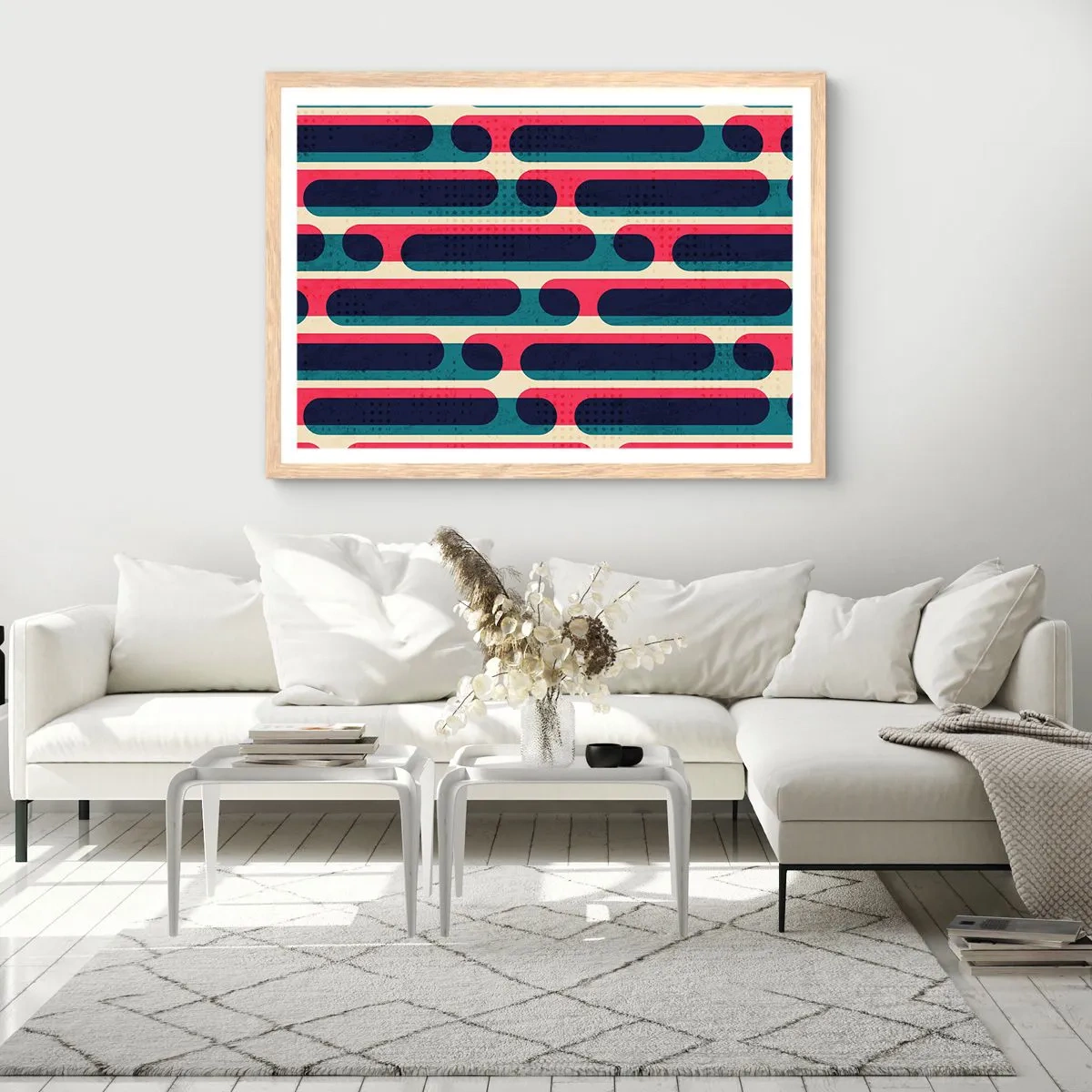 Affiche dans un chêne clair - Poster - En profondeur et sur l'avant - 100x70 cm